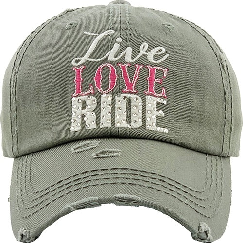 HAT LIVE LOVE RIDE WITH BLING