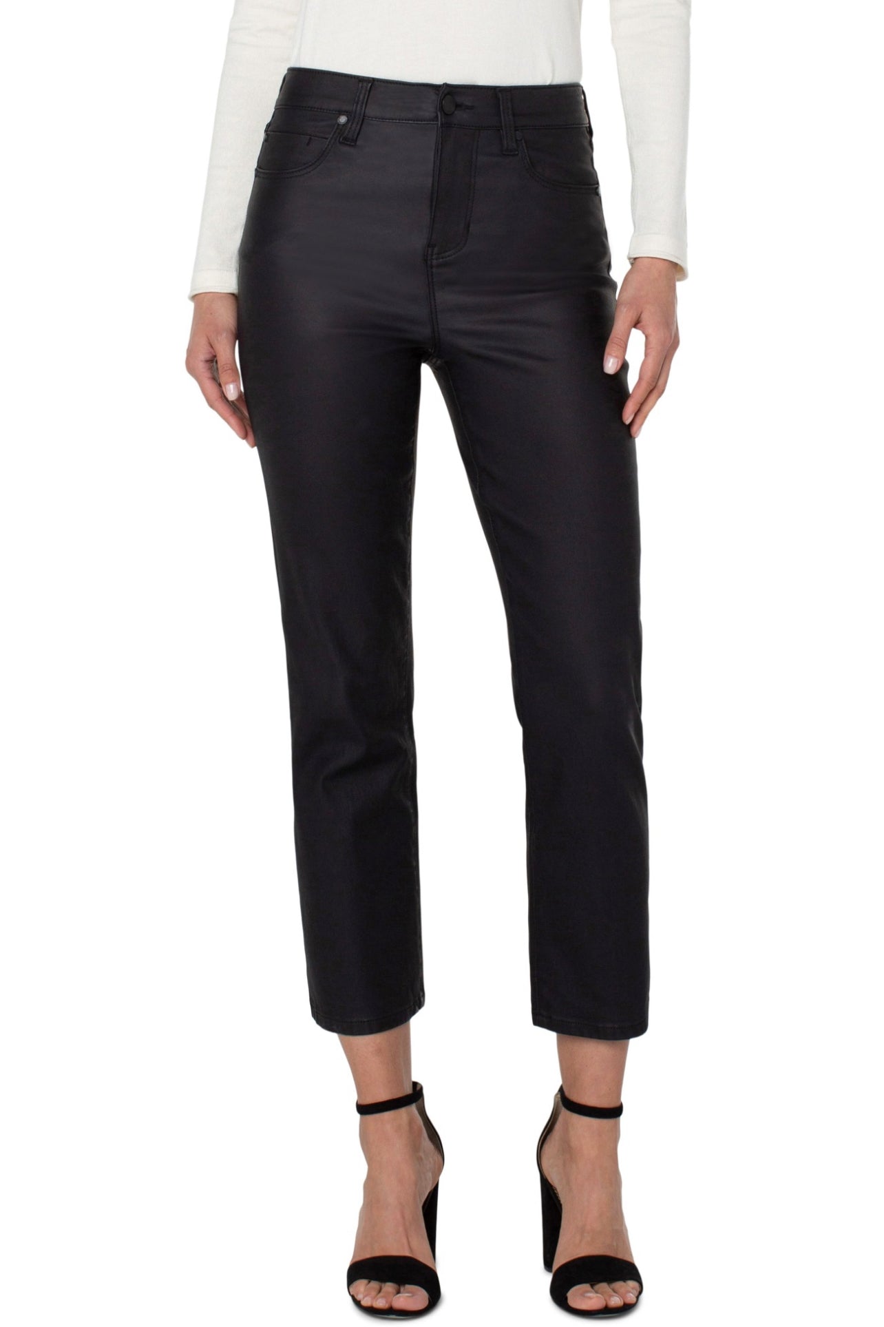 LIVERPOOL BLACK KENNEDY CROP STRAIGHT