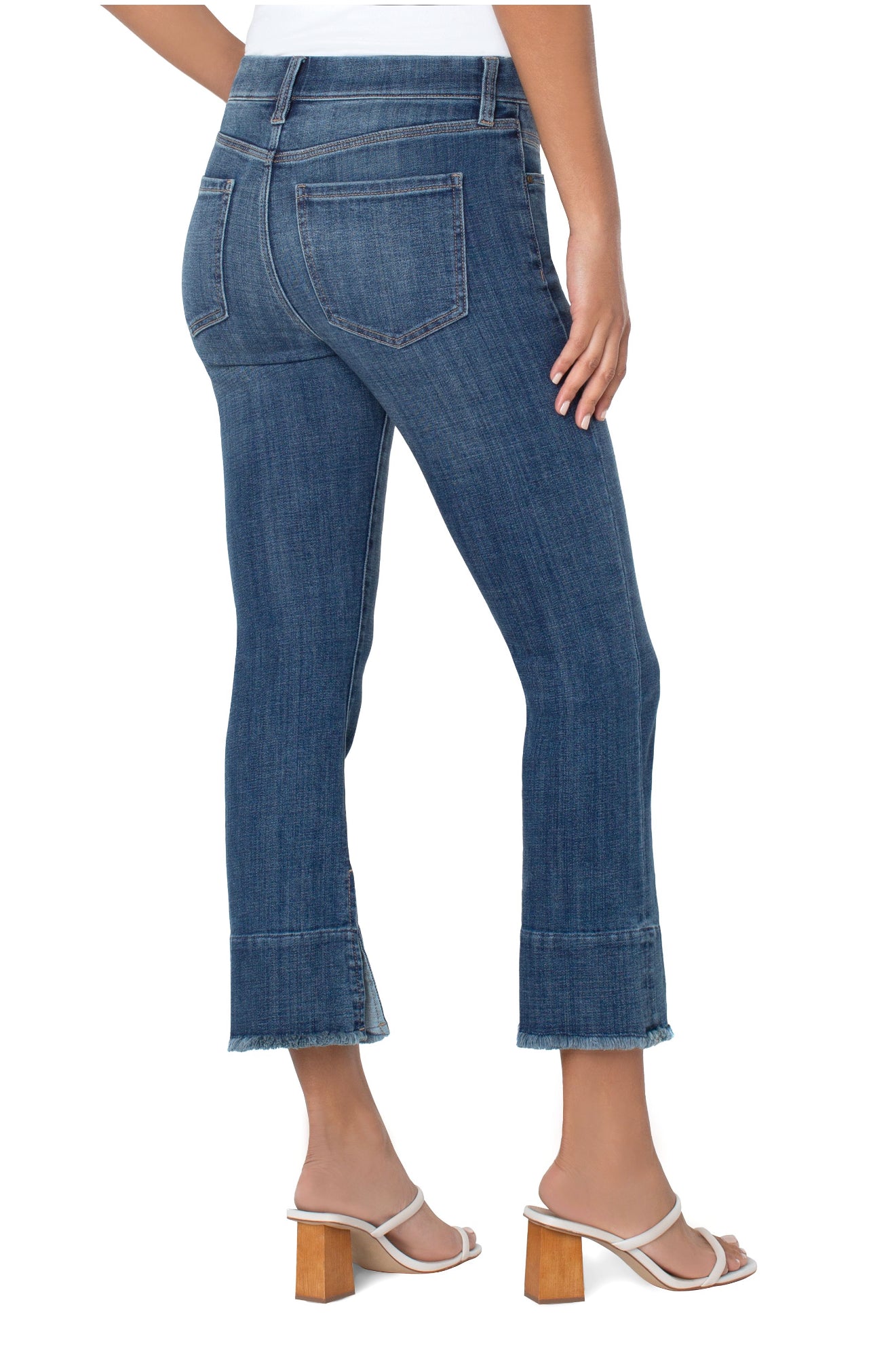 LIVERPOOL GIA CROP FLARE WIDE HEM