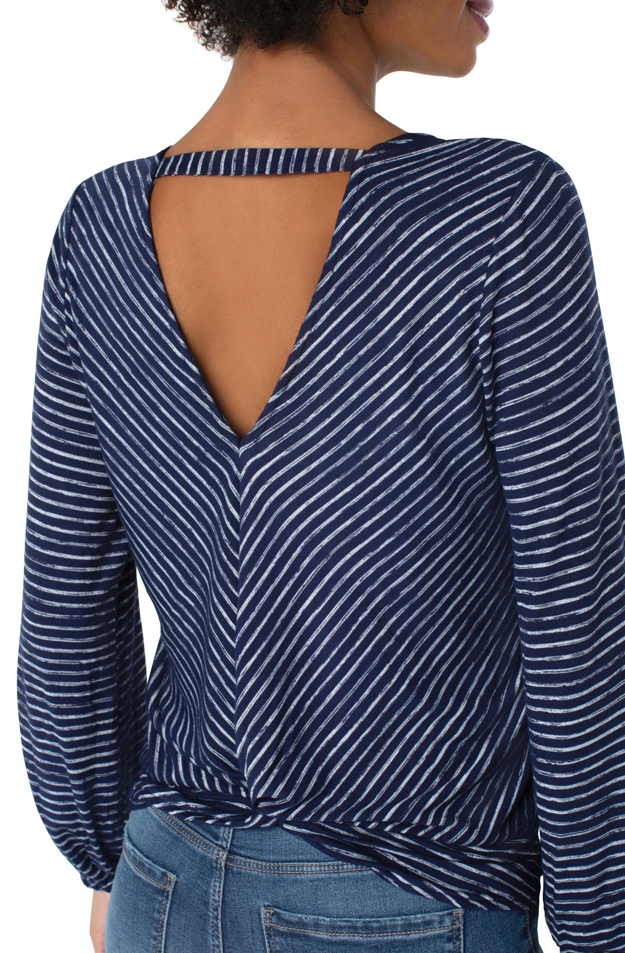 LIVERPOOL NAVY TWIST BACK LONG SLEEVE