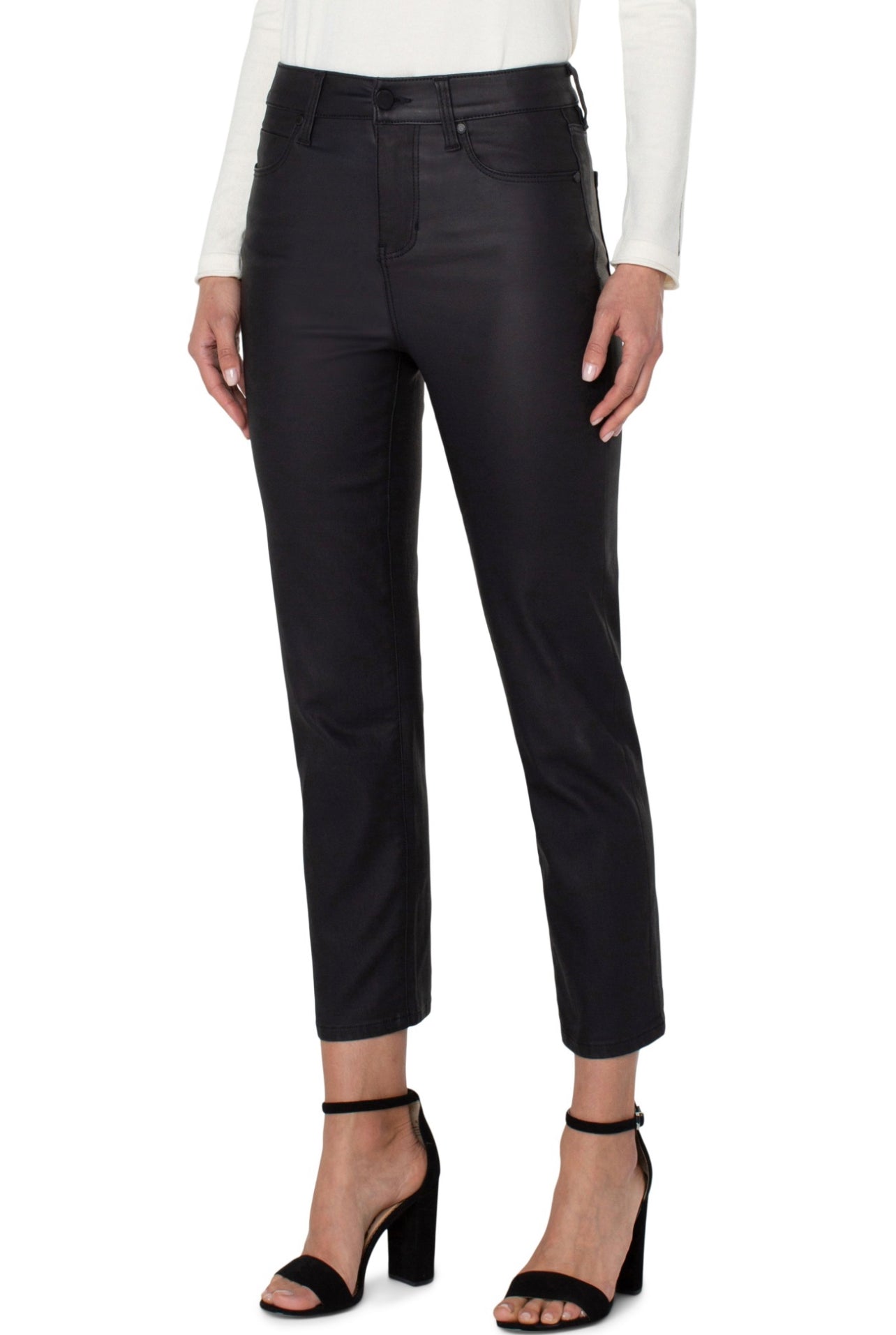 LIVERPOOL BLACK KENNEDY CROP STRAIGHT