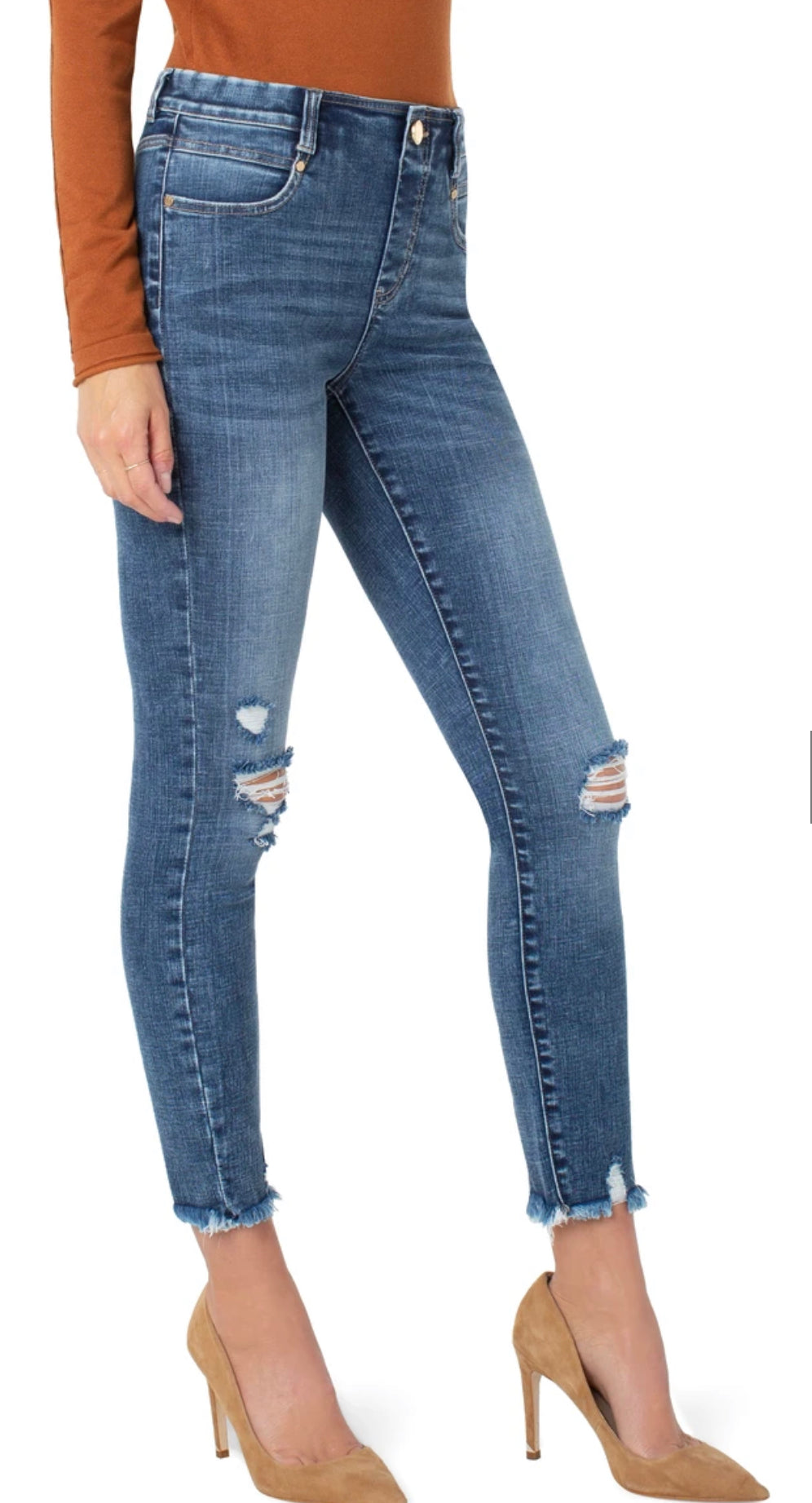 LIVERPOOL GIA GLIDER DISTRESSED ANKLE SKINNY