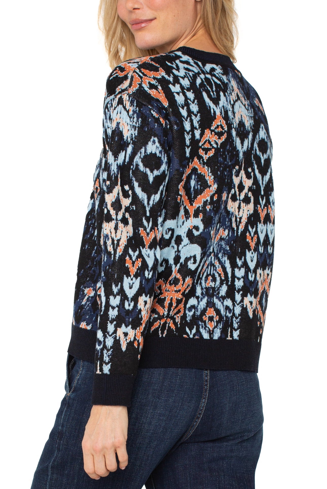 LONG SLEEVE CREW NECK DROPPED SHOULDER SWEATER