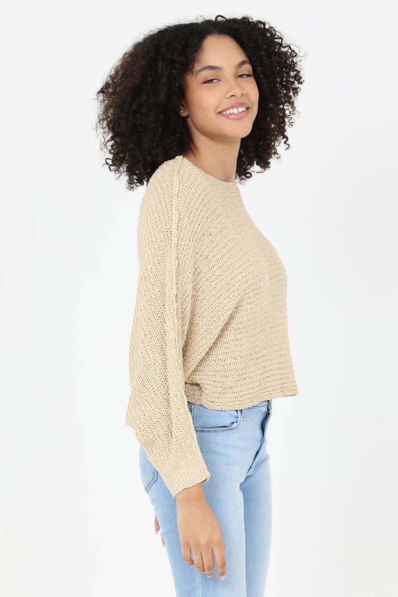 OPEN KNIT LIGHT WEIGHT PULLOVER SWEATER