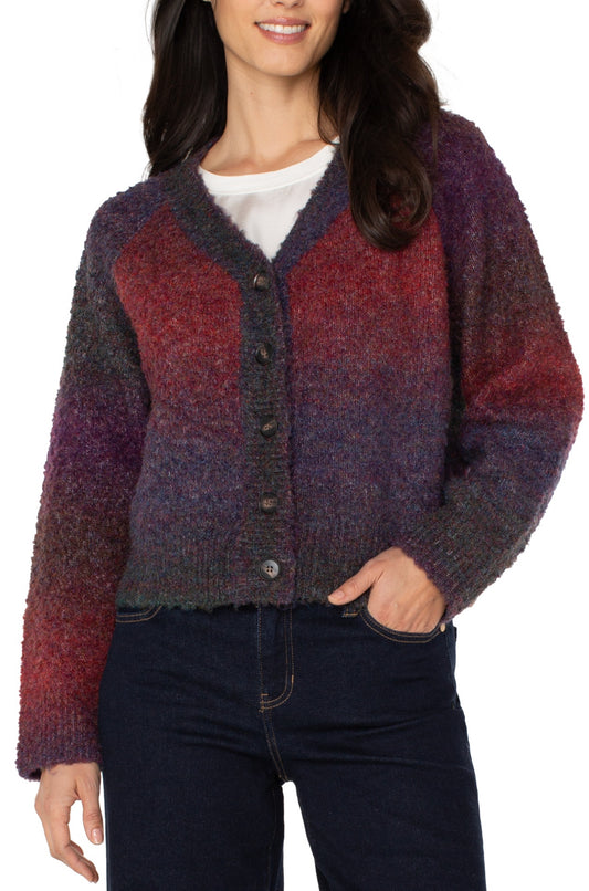 LONG SLEEVE RAGLAN CARDIGAN SWEATER