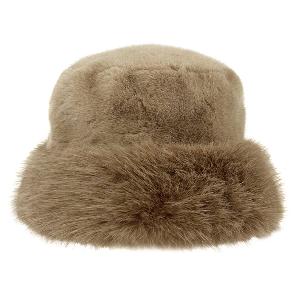 Faux Fur Russian Style Plush Bucket Hat
