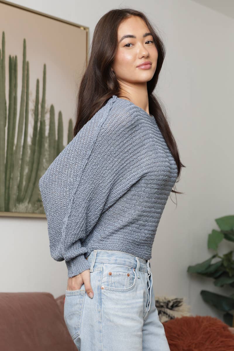 OPEN KNIT LIGHT WEIGHT PULLOVER SWEATER