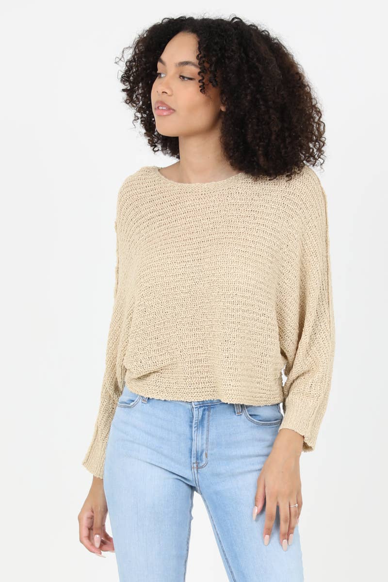 OPEN KNIT LIGHT WEIGHT PULLOVER SWEATER