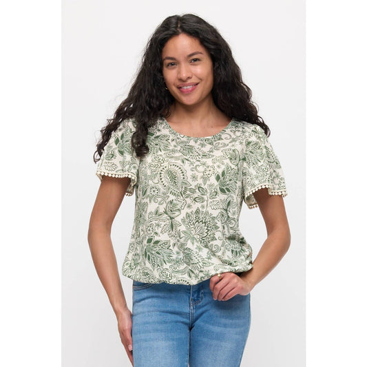 POM POM CROCHET FASHION TEE