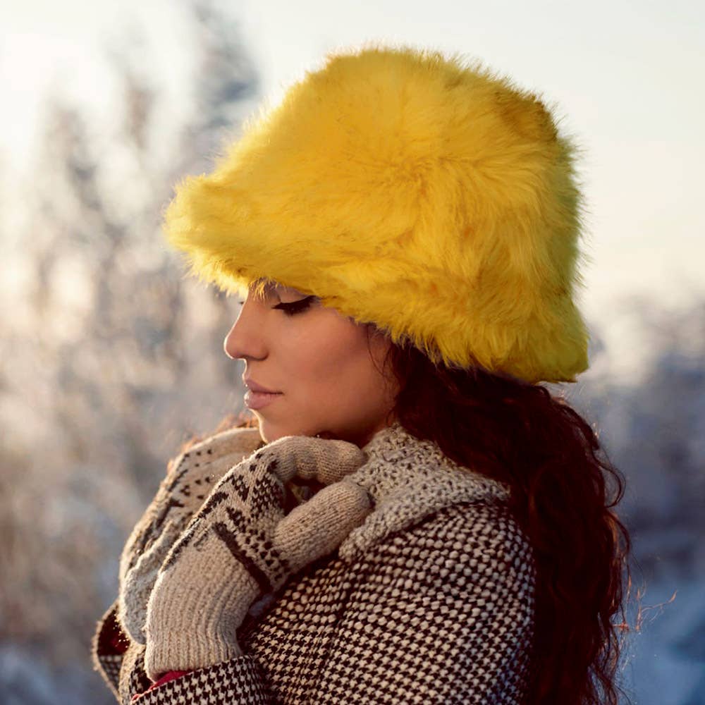 Fuzzy Faux Fur Bucket Hat