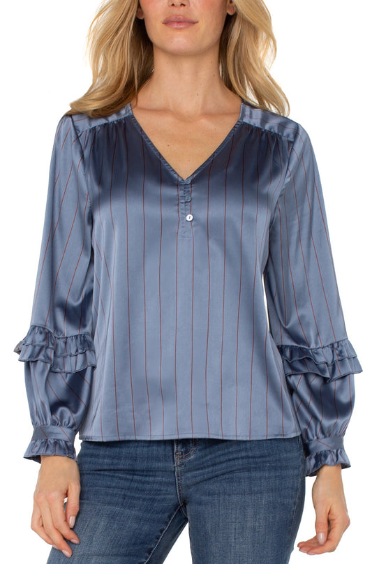 LONG SLEEVE WOVEN BLOUSE