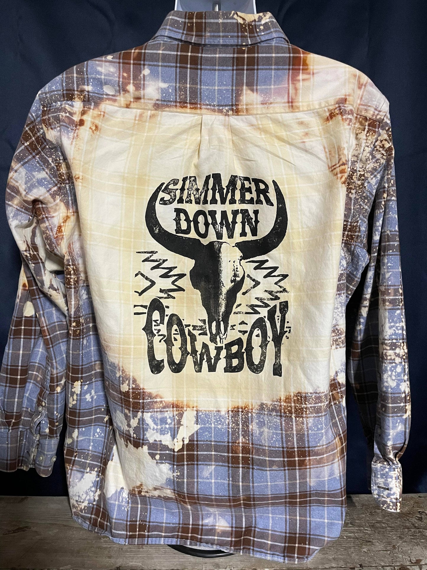 Simmer Down Cowboy Bleached Button Down Shirt