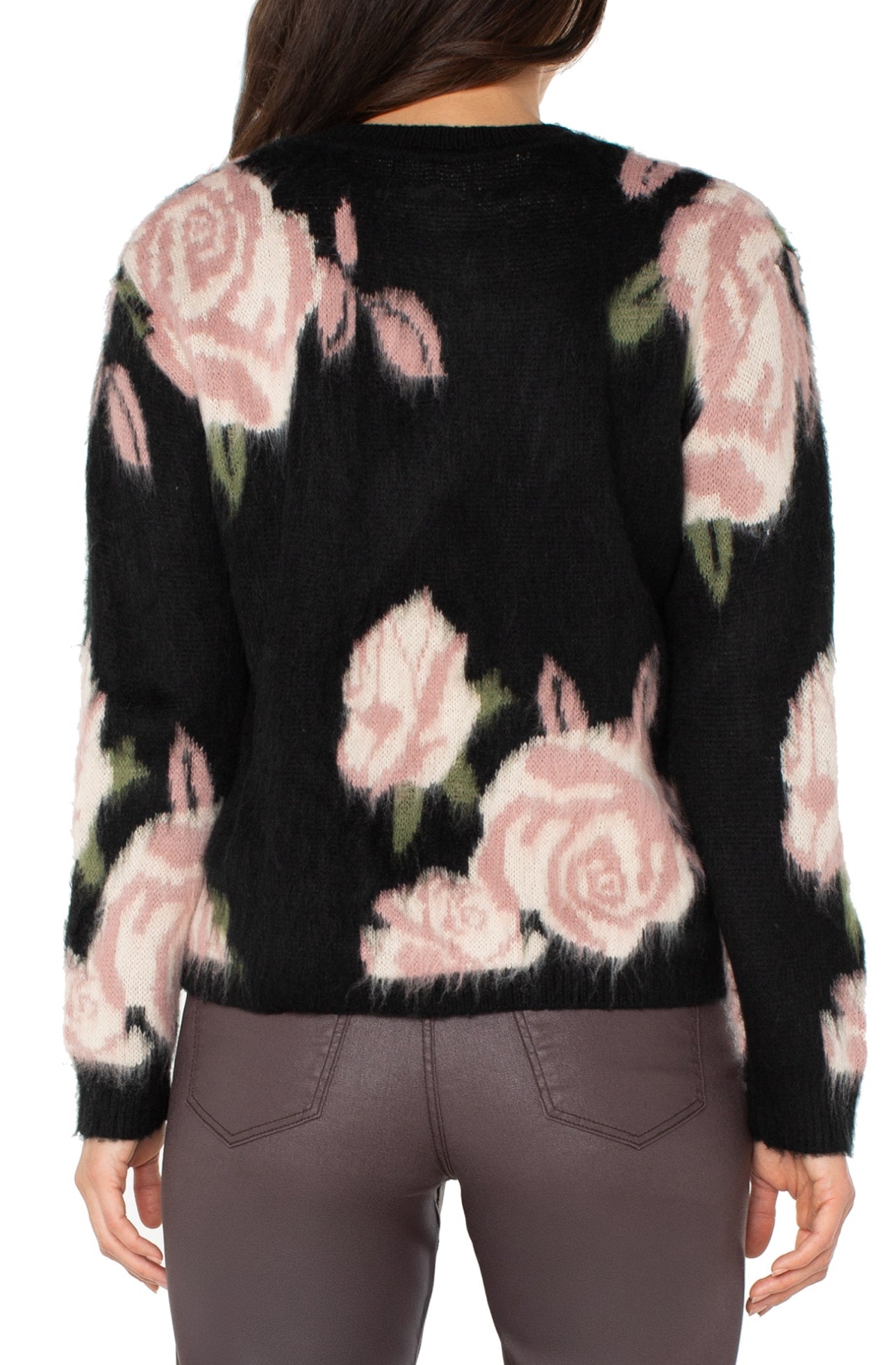 LONG SLEEVE CREW NECK DROPPED SHOULDER SWEATER