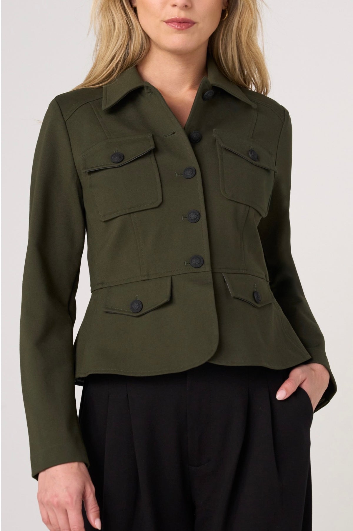 Hunter Green peplum jacket
