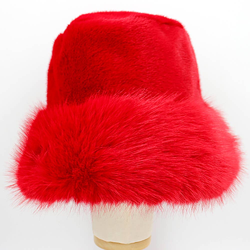 Faux Fur Russian Style Plush Bucket Hat