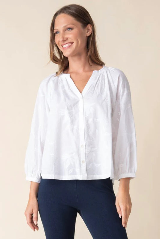 FLORAL EMBROIDERY ROMANCE TOP