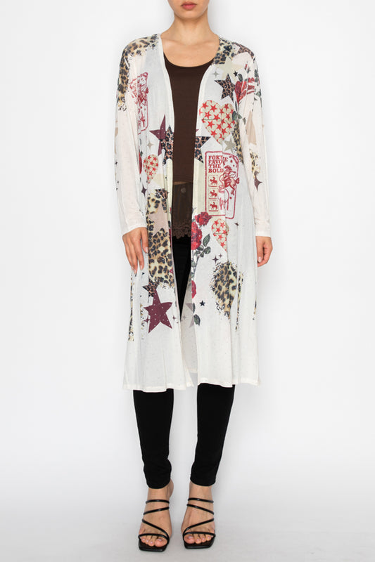 Sparkly Long Sleeve Lace DUSTER STAR ROSE