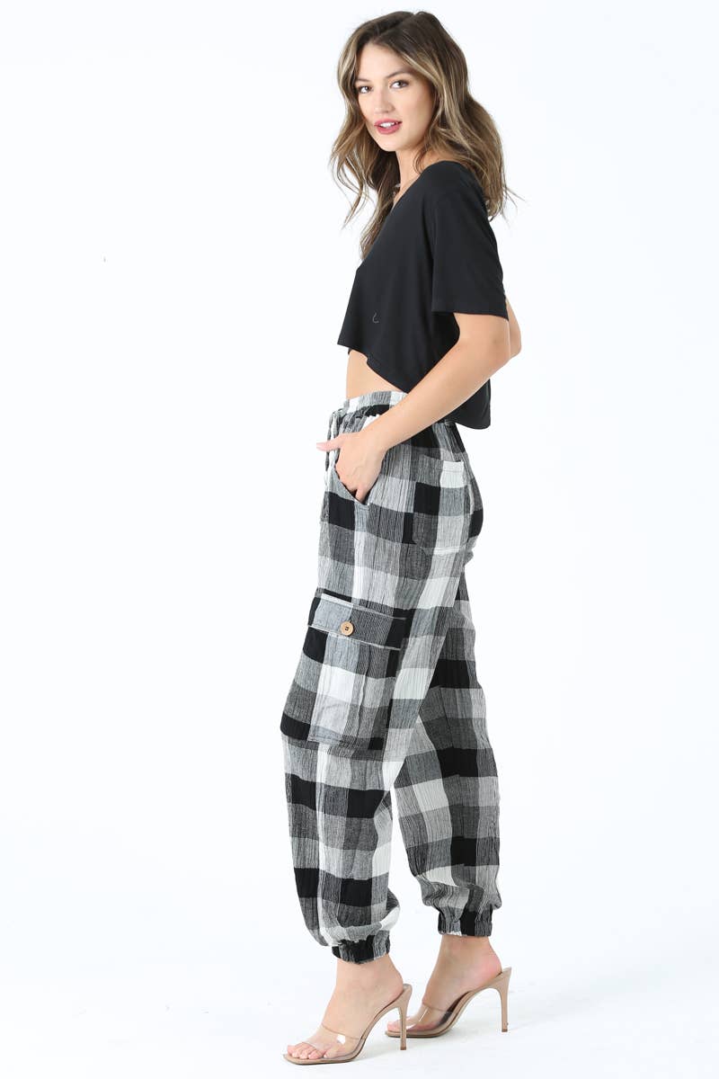 PLAID CARGO PANTS