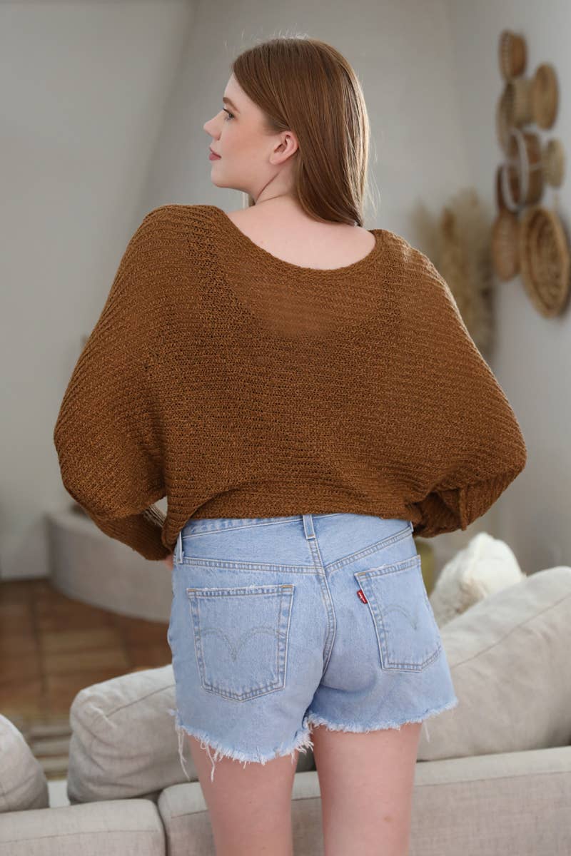 OPEN KNIT LIGHT WEIGHT PULLOVER SWEATER