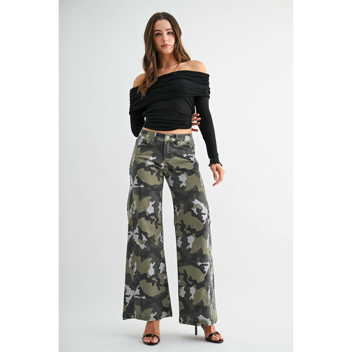 MID-RISE WIDE LEG - TUMMY TUCK SEAMED FRONT
