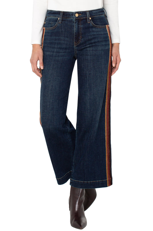Stride Wide Leg with Velvet Trim 28”