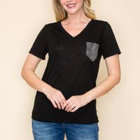 STONED POCKET SHORT SLEEVE TOP
