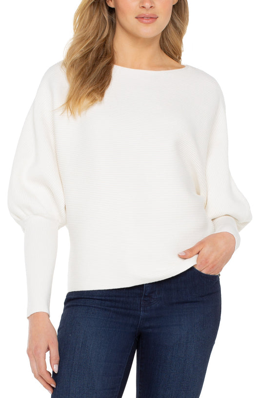 LONG SLEEVE BOAT NECK DOLMAN SWEATER