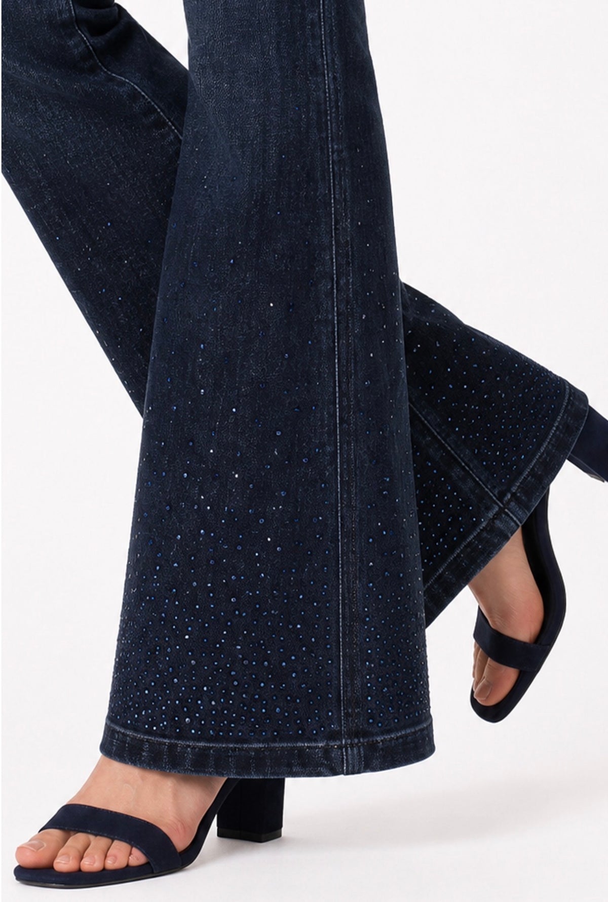 Hannah flair 32 inch inseam with midnight blue rhinestones