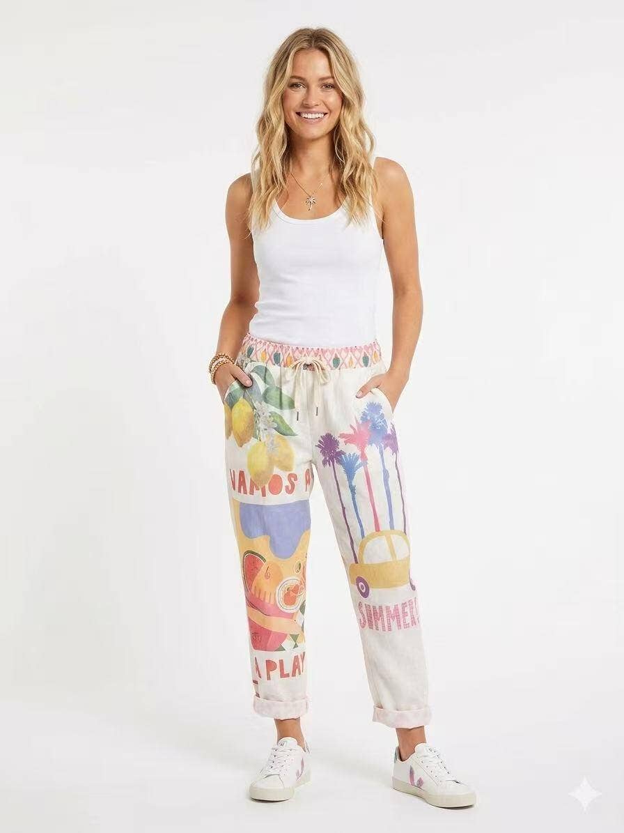 Printed Pants Yellow