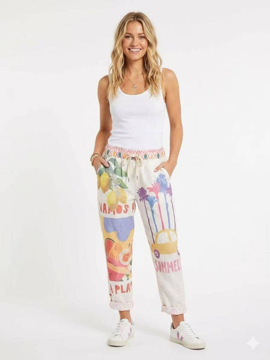 Printed Pants Yellow