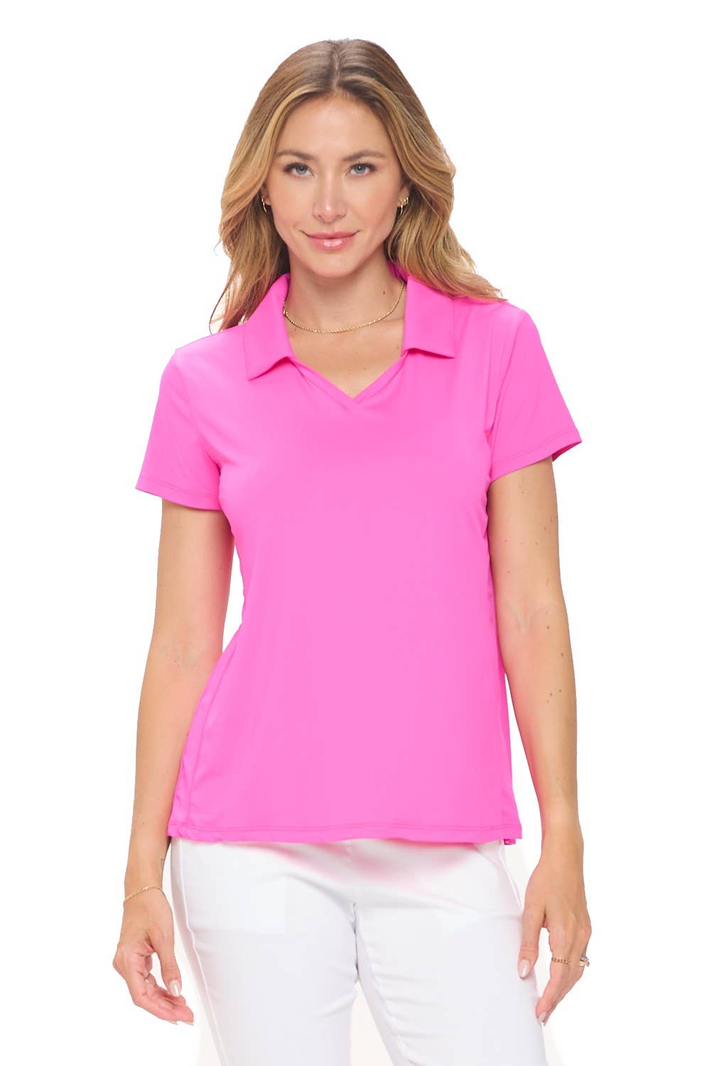 Madeline Hot Pink Polo Top