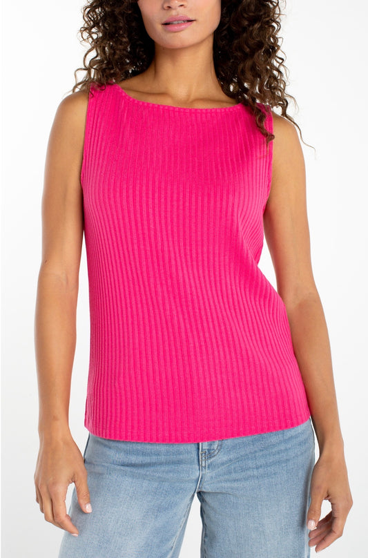 SLEEVELESS HIGH CREW NECK TOP
