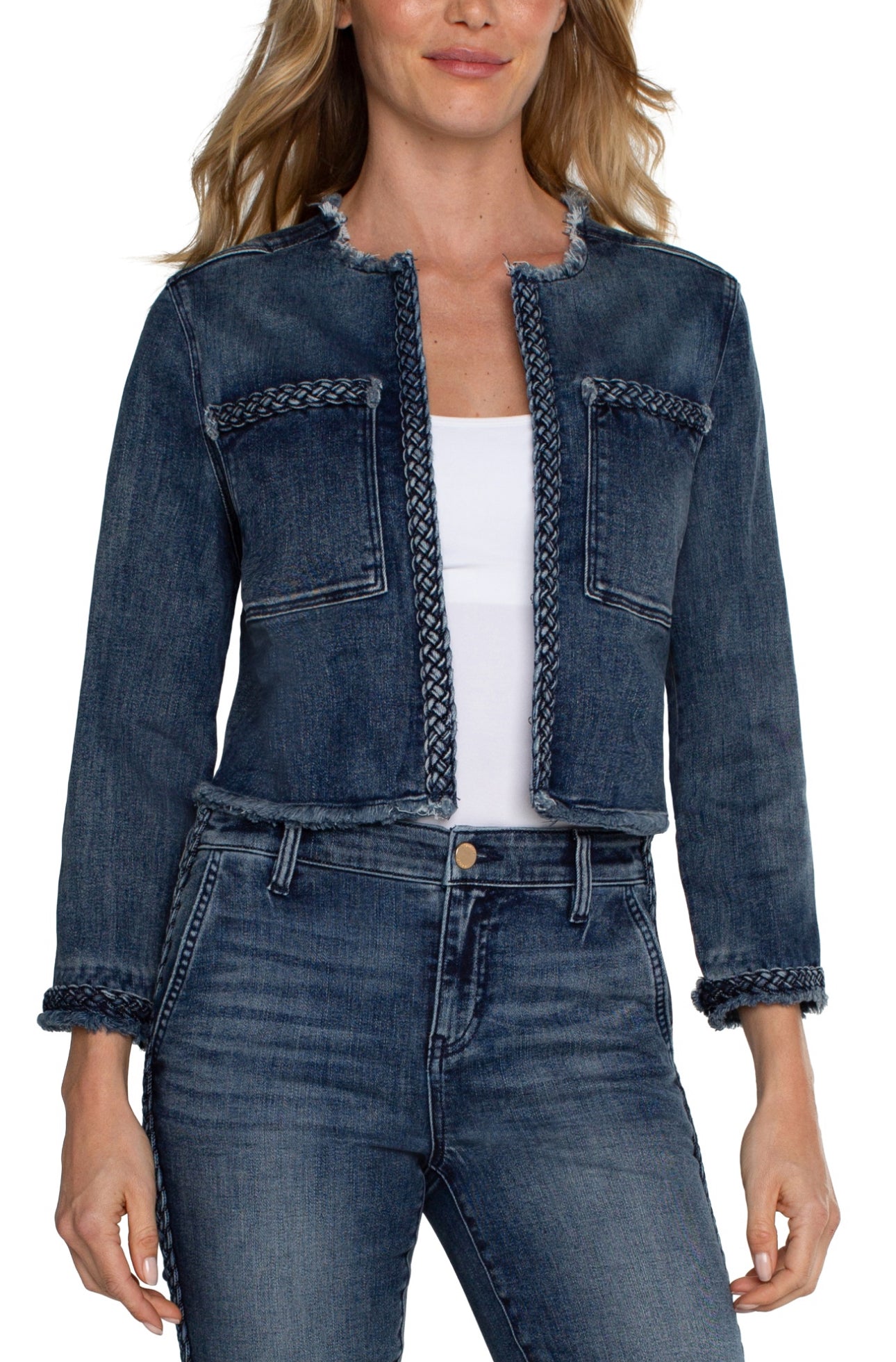 DENIM JACKET WITH BRAID DETAIL