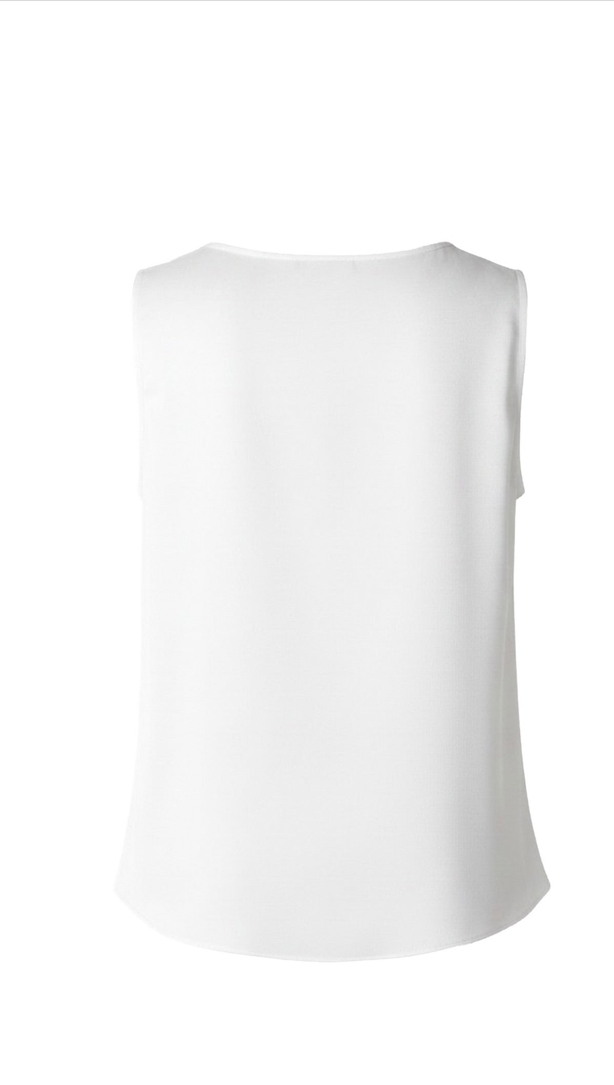 V-neck woven tank with lace trim in CREAM