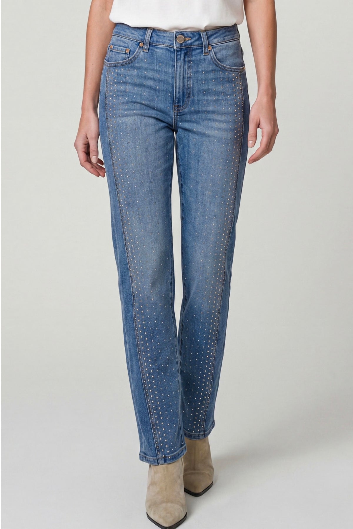 Kennedy straight with vertical seams 30 inch inseam metal beads