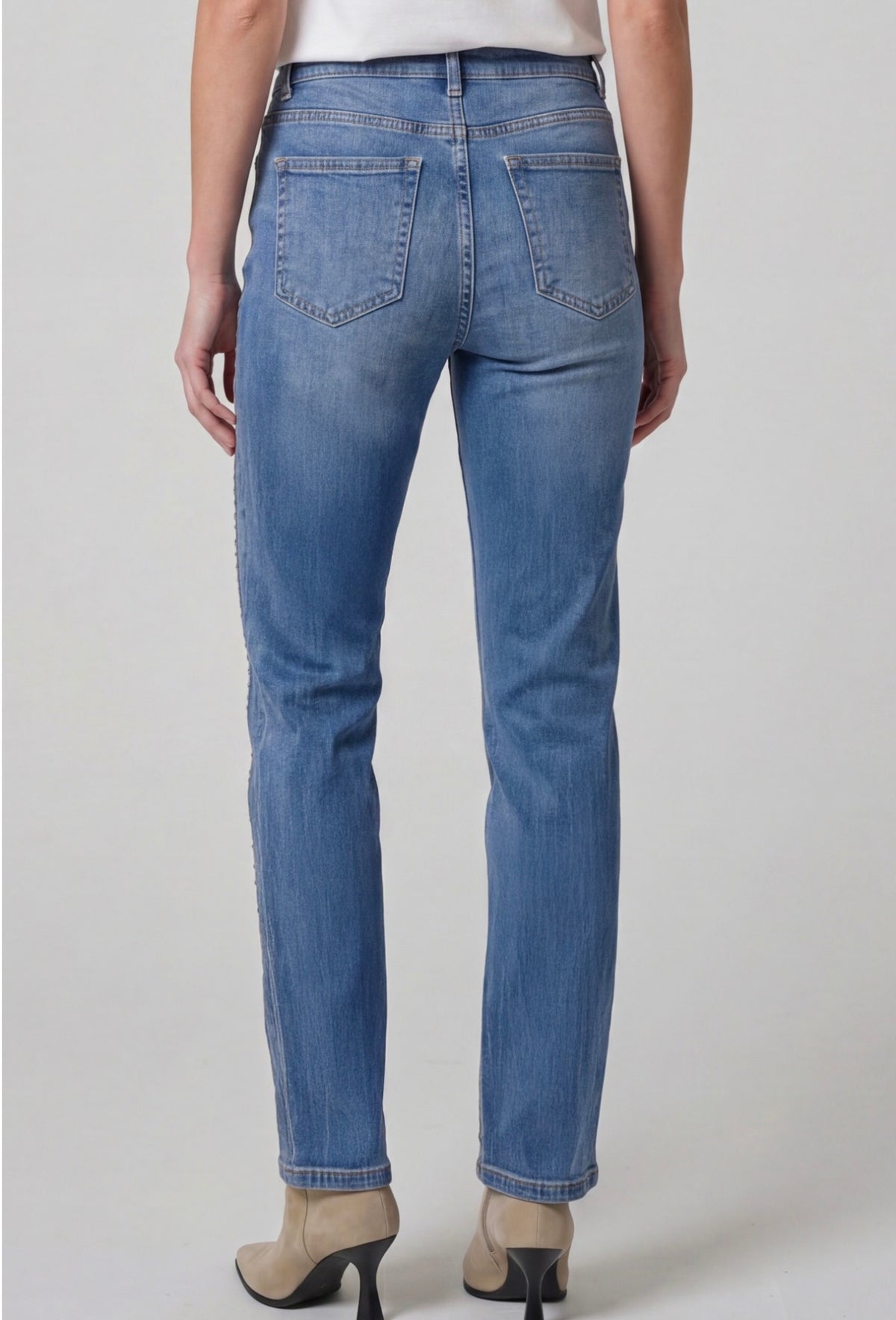 Kennedy straight with vertical seams 30 inch inseam metal beads