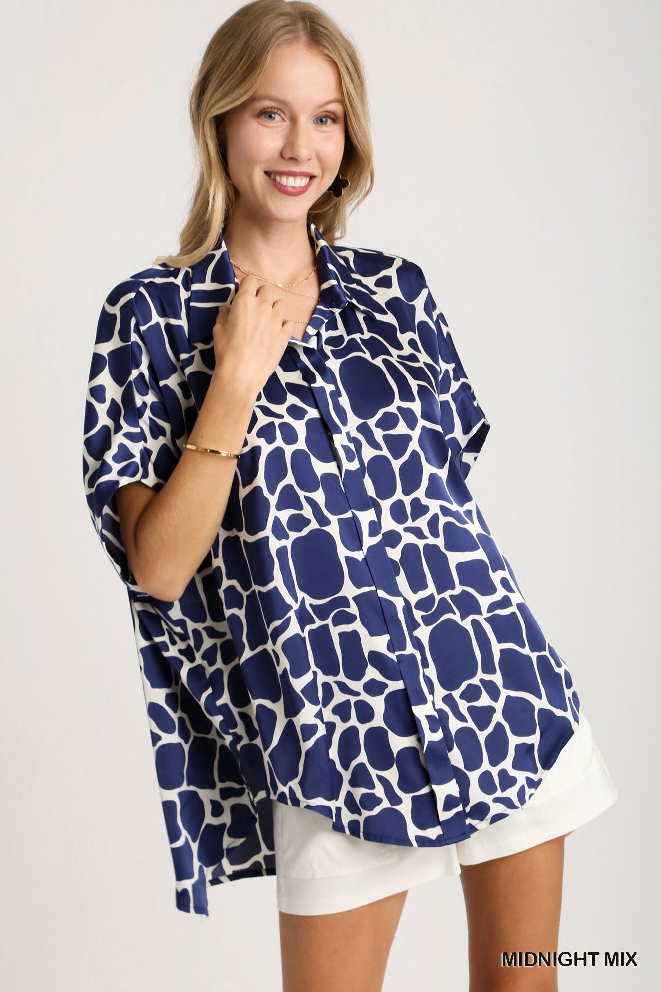 PRINTED COLLAR BUTTON TOP