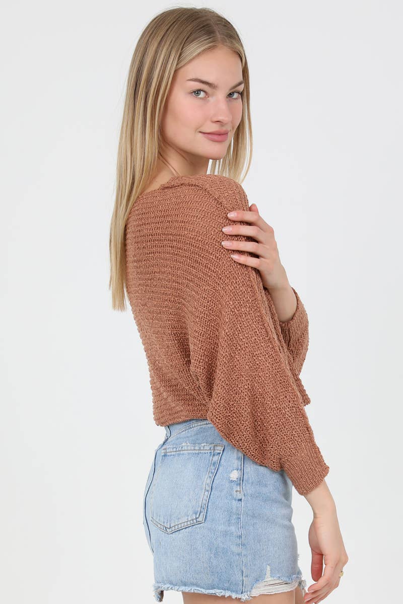 OPEN KNIT LIGHT WEIGHT PULLOVER SWEATER