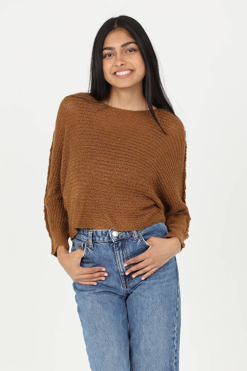 OPEN KNIT LIGHT WEIGHT PULLOVER SWEATER