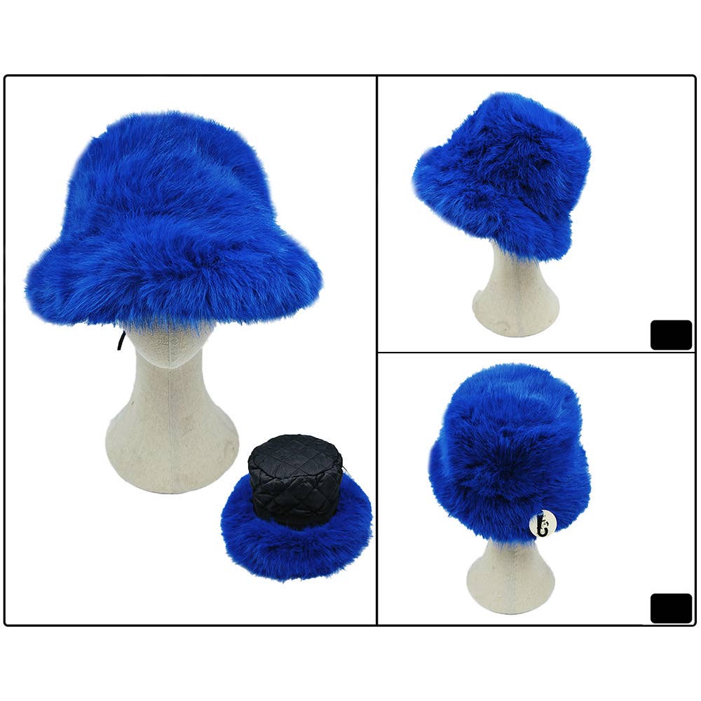 Fuzzy Faux Fur Bucket Hat