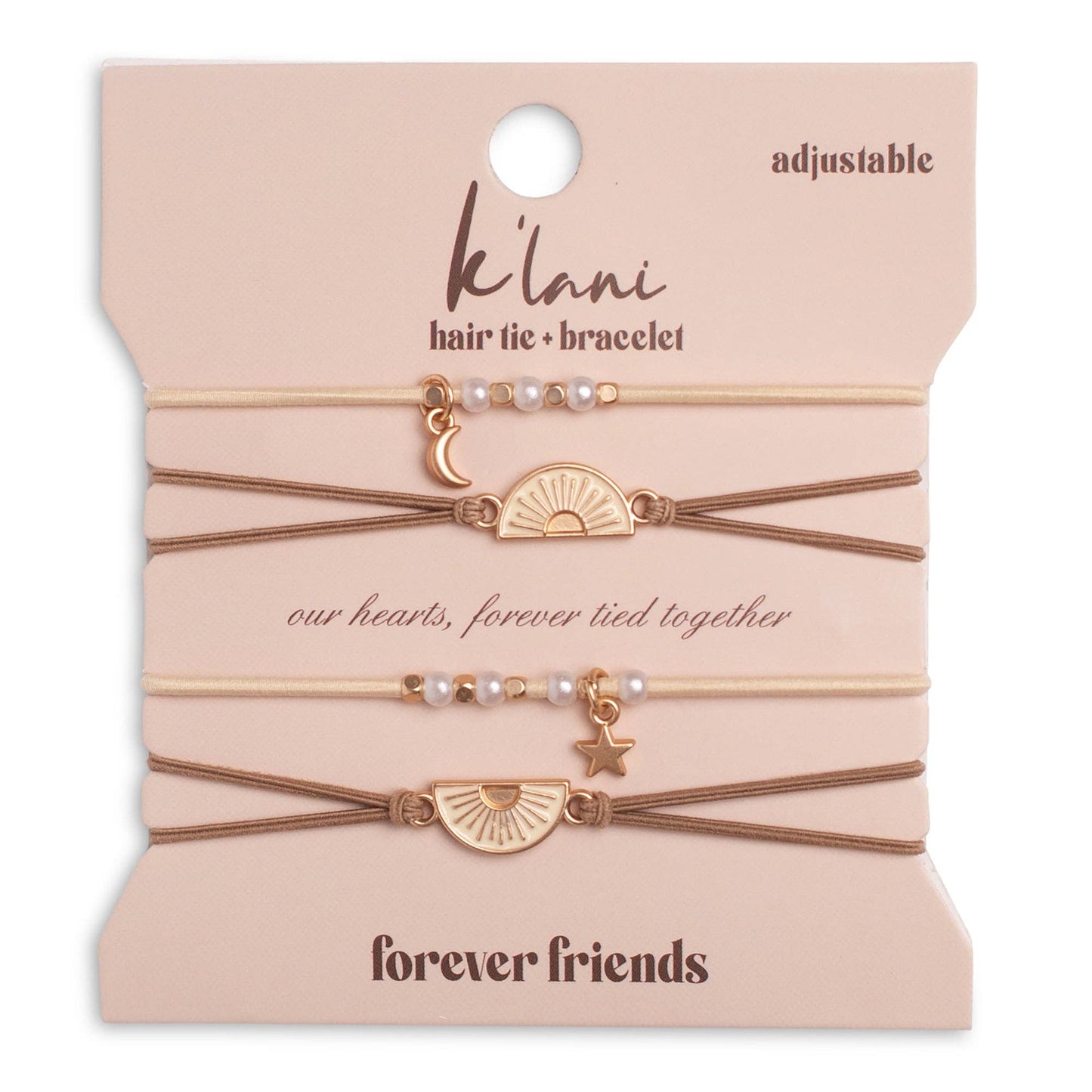 "Forever Friends" Sharable Friendship Hair Tie Bracelets