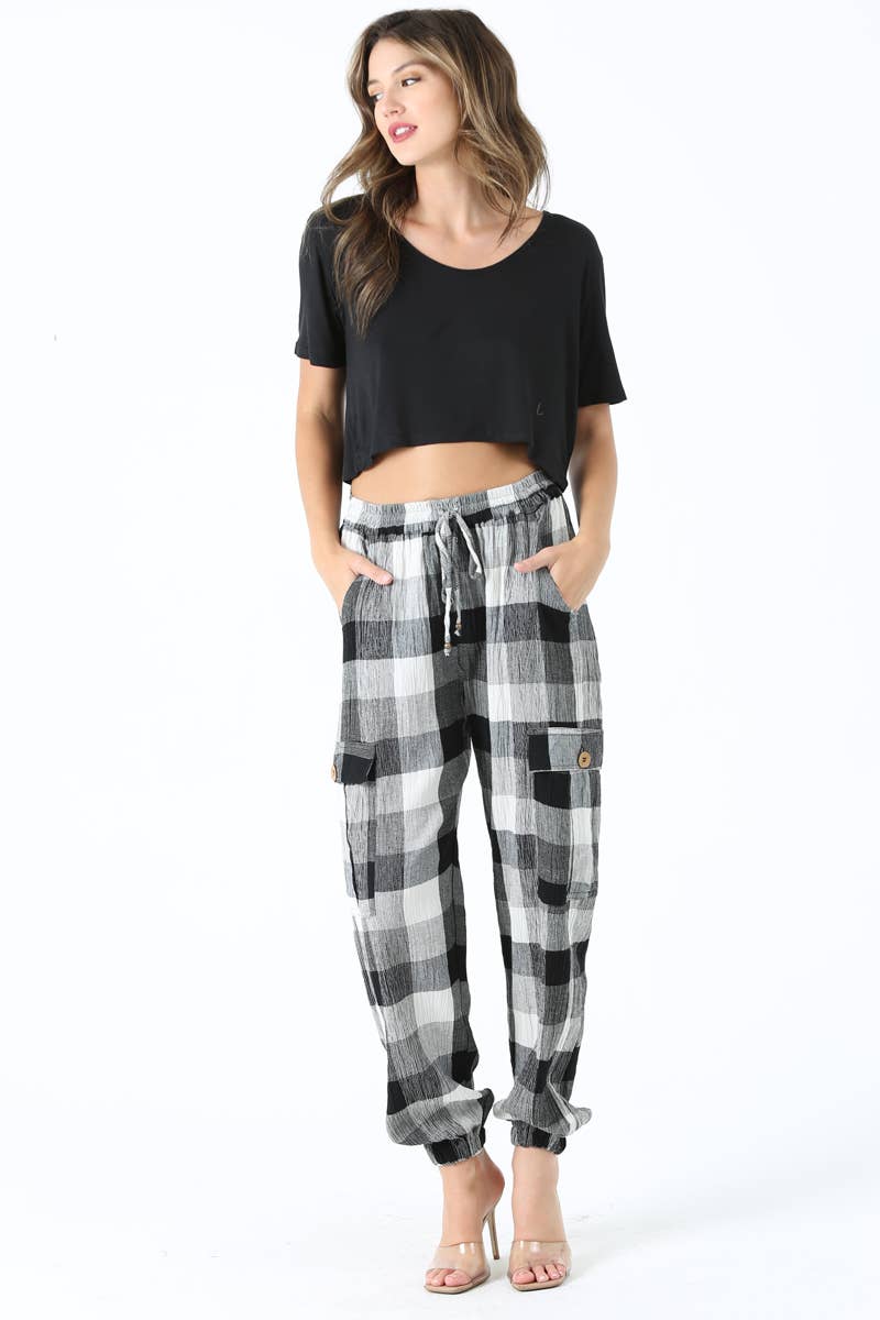 PLAID CARGO PANTS