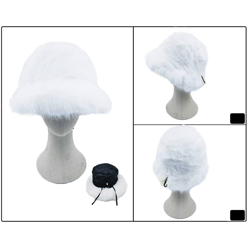 Fuzzy Faux Fur Bucket Hat