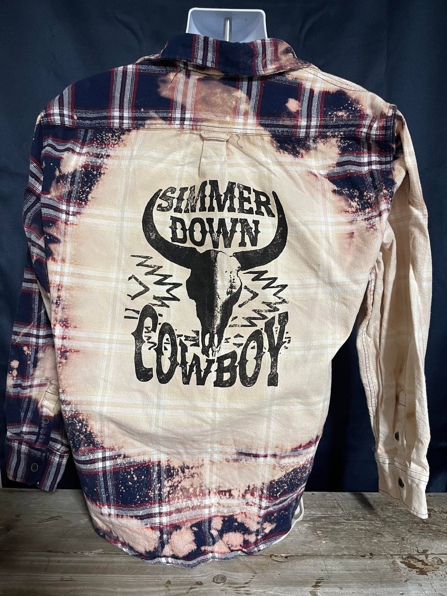 Simmer Down Cowboy Bleached Button Down Shirt