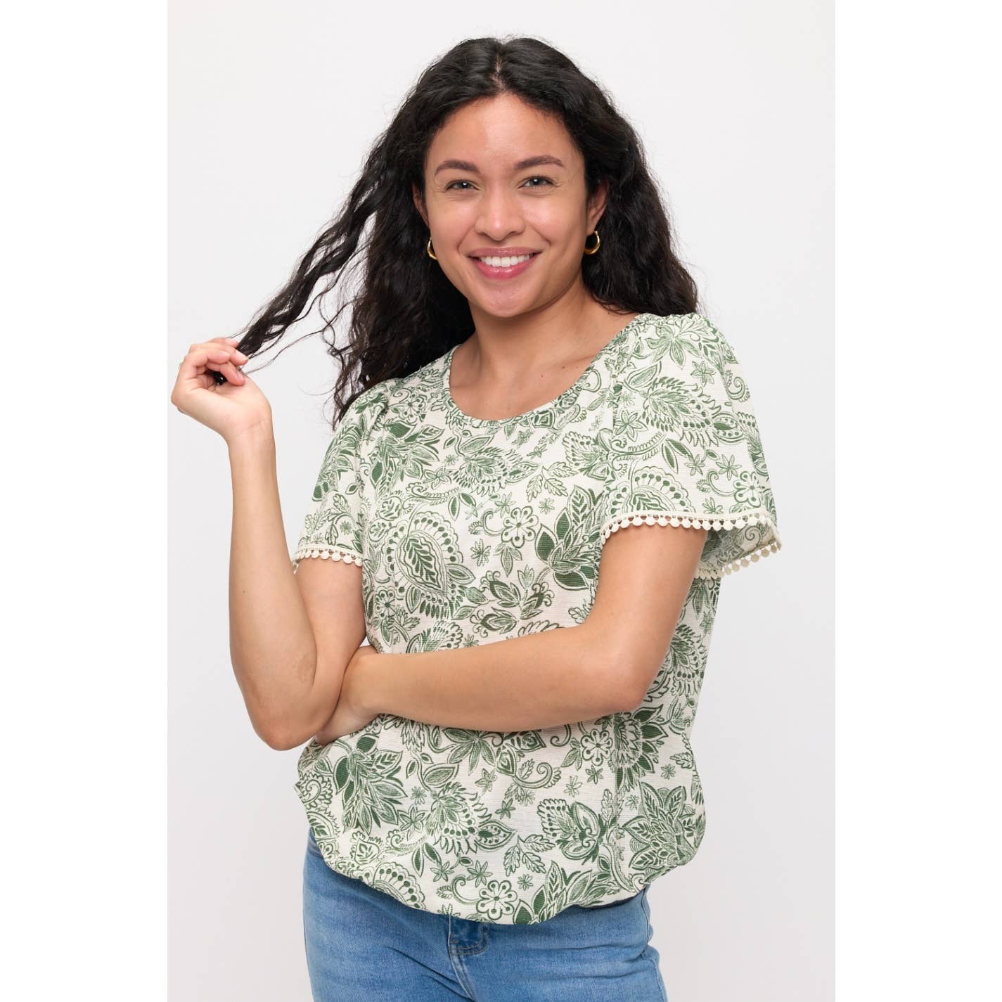 POM POM CROCHET FASHION TEE