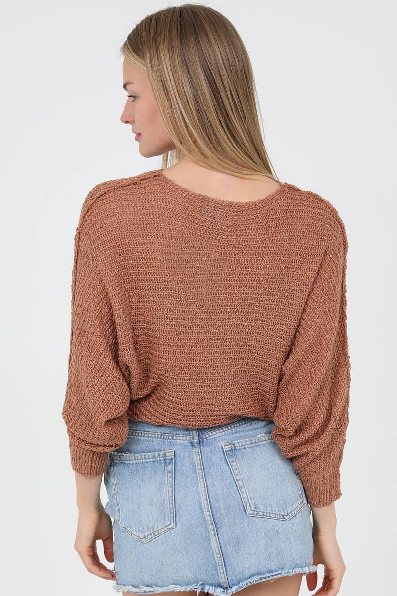 OPEN KNIT LIGHT WEIGHT PULLOVER SWEATER