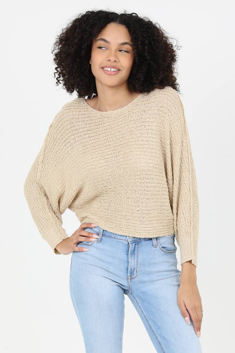 OPEN KNIT LIGHT WEIGHT PULLOVER SWEATER