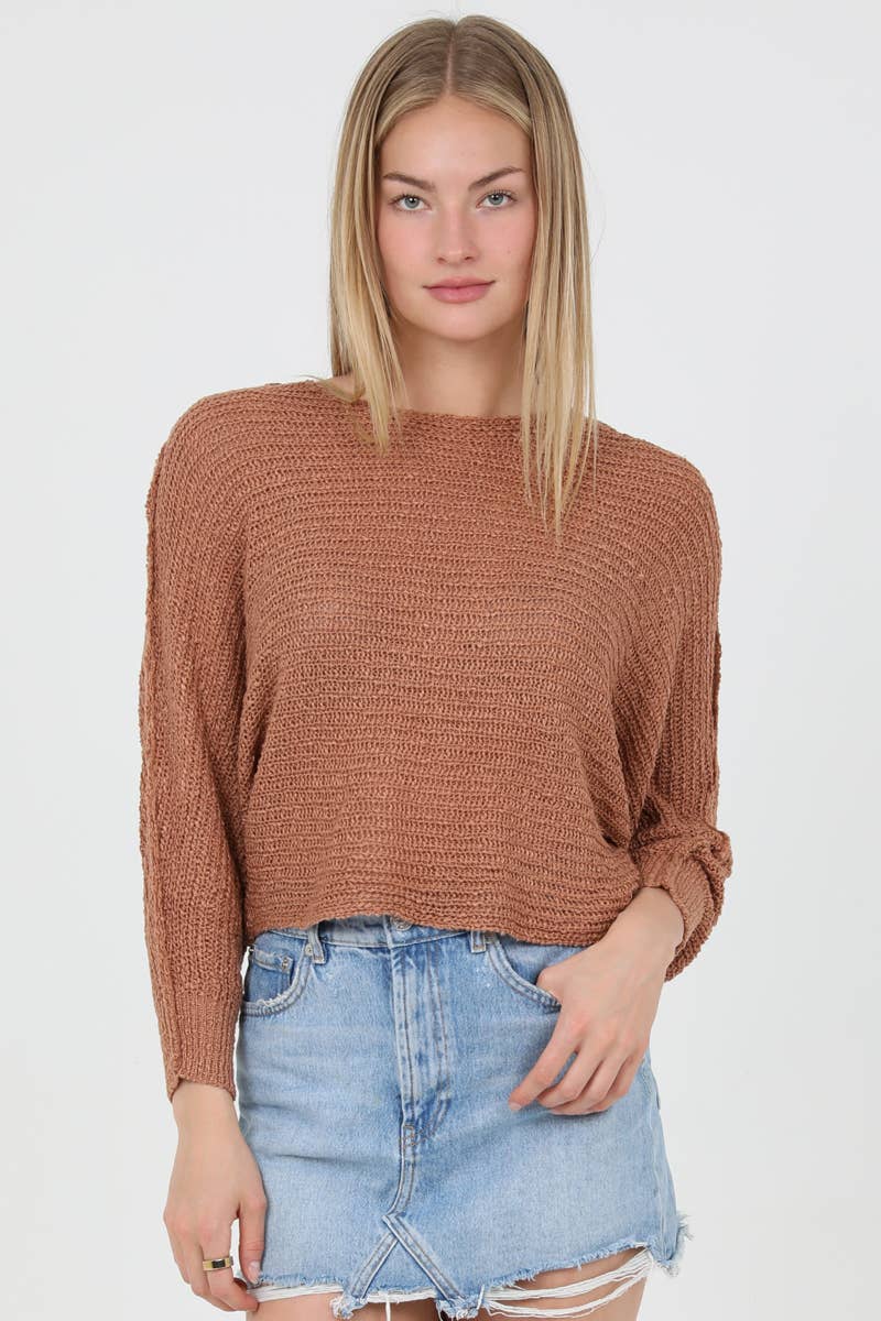 OPEN KNIT LIGHT WEIGHT PULLOVER SWEATER
