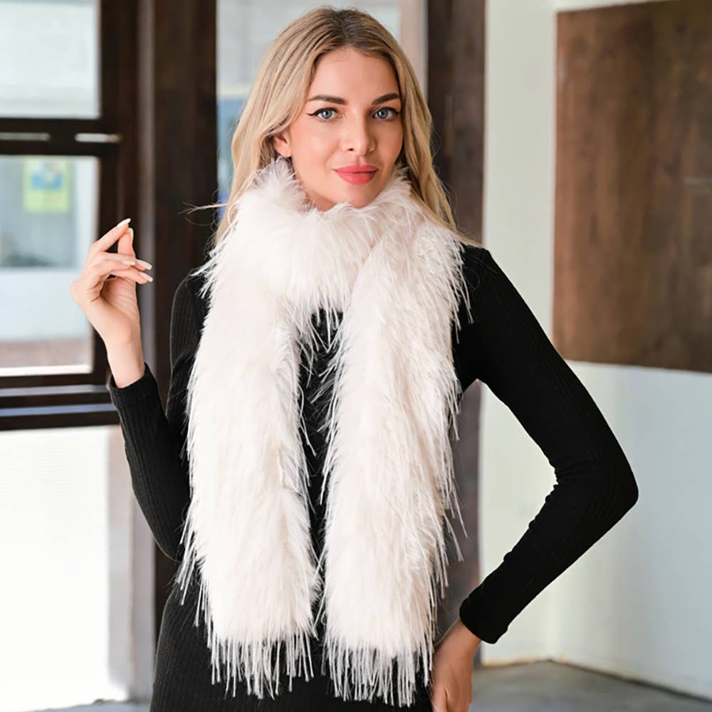 Fluffy Faux Long Fur Long Wrap Scarf