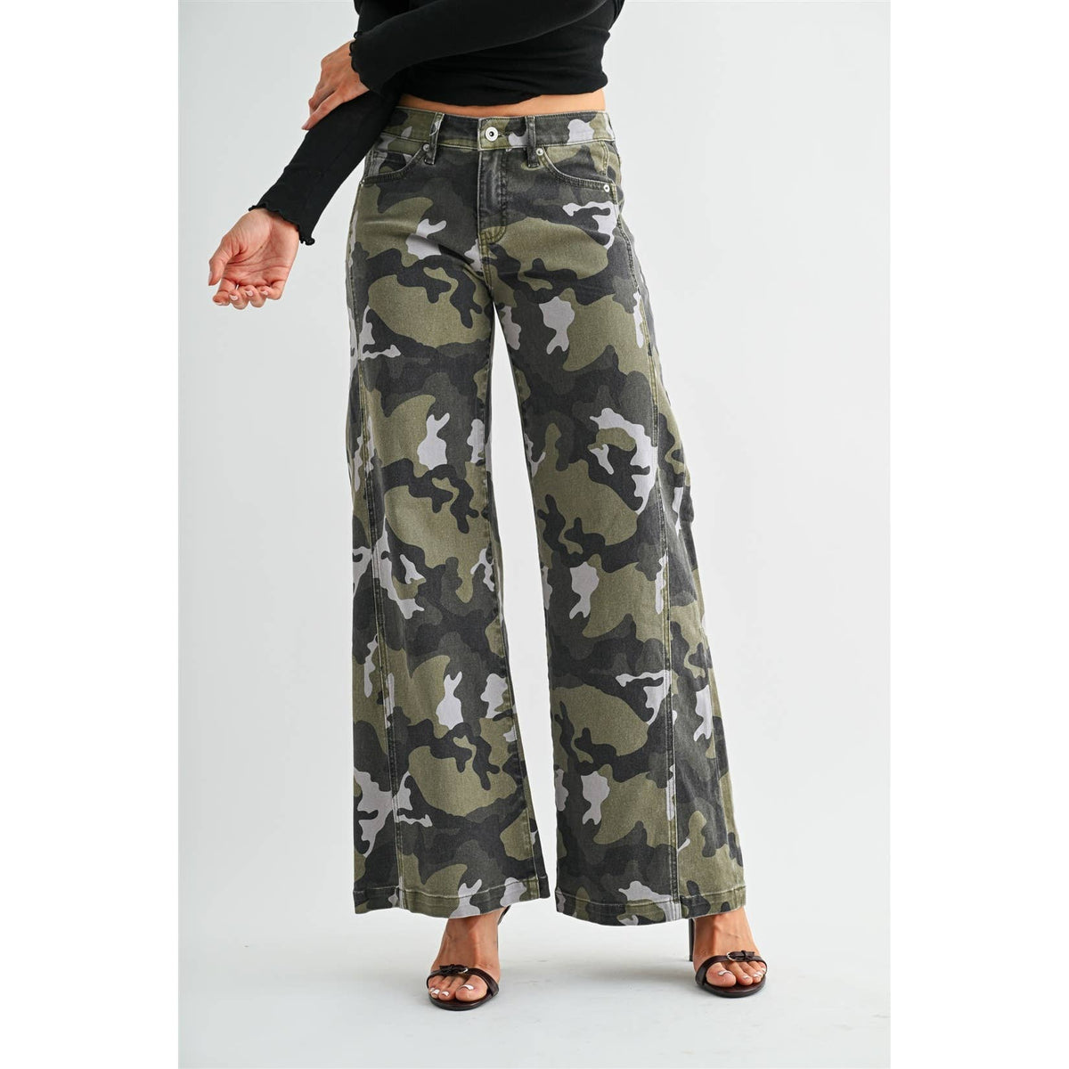 MID-RISE WIDE LEG - TUMMY TUCK SEAMED FRONT